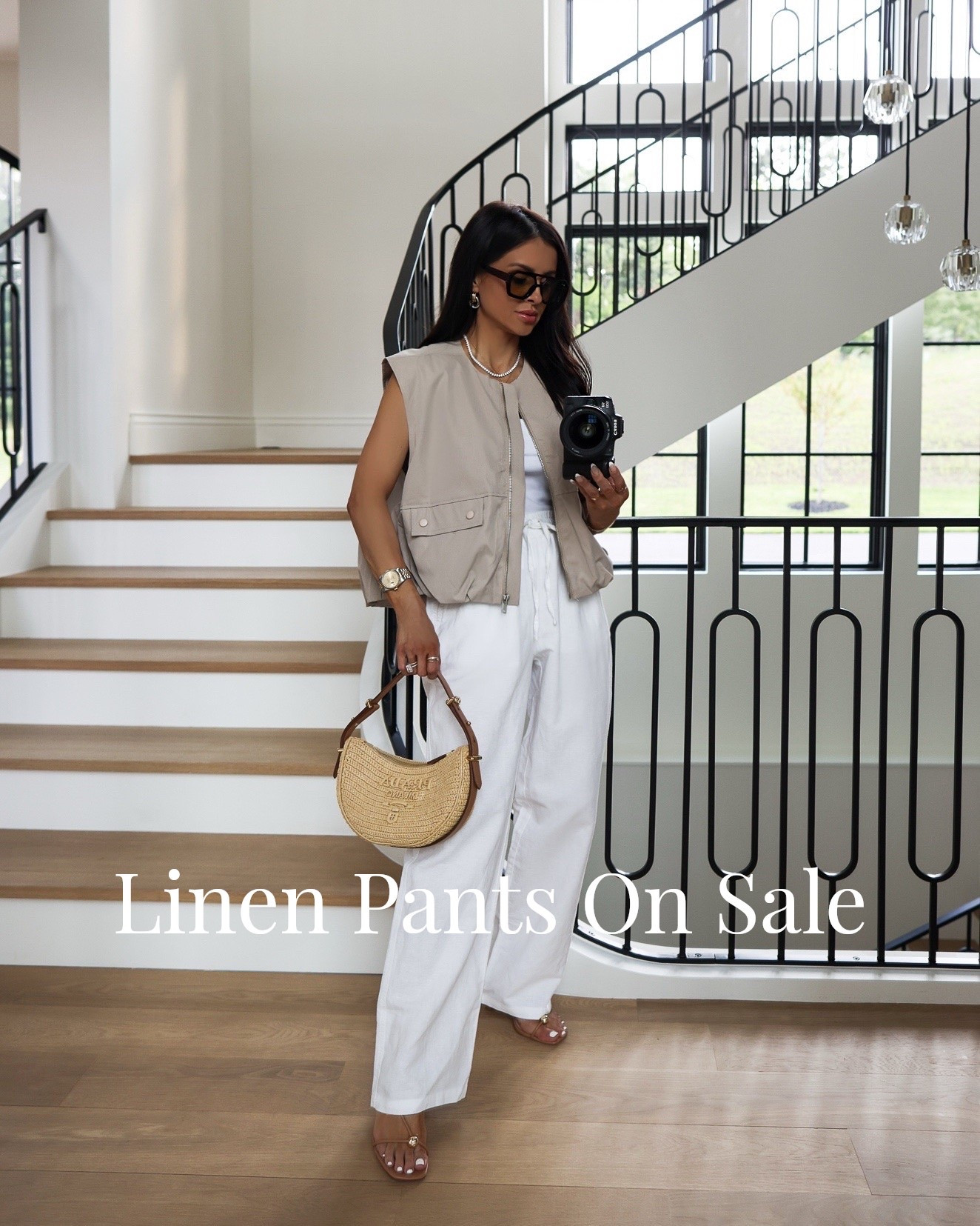 Casual summer outfit / beach vacation outfit
Amazon white linen pants on sale and under $30
Amazon utility vest 

Mom outfits, weekend outfits

#LTKTravel #LTKootd #LTKmomlife