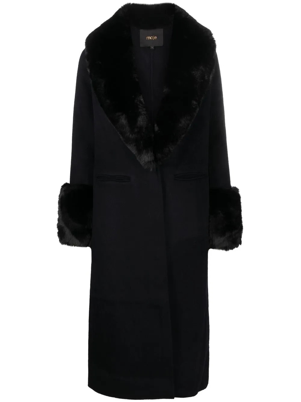 Maje double-face faux-fur Coat | Blue | FARFETCH | Farfetch Global