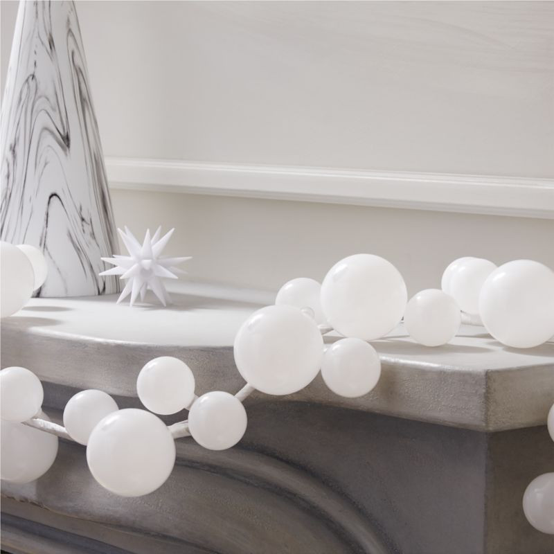 White Ball Holiday Garland 72" + Reviews | CB2 | CB2
