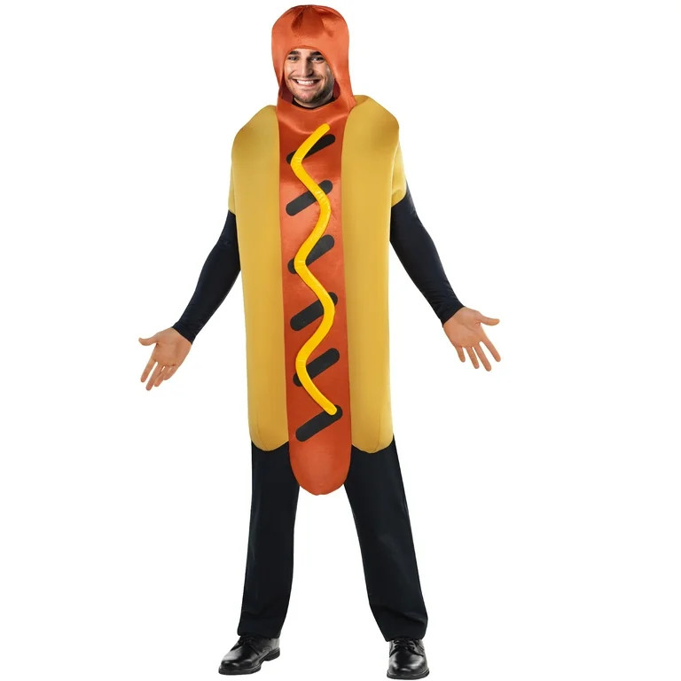 Hot Dog One Piece Halloween Costume for Adults, Adult Size M, by Way to Celebrate | Walmart (US)