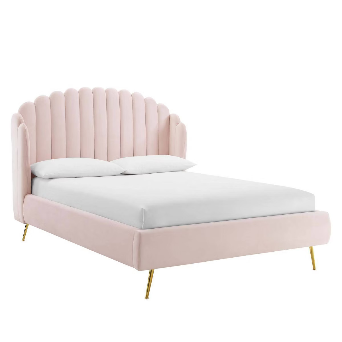 Queen Lana Performance Velvet Wingback Platform Bed - Modway | Target