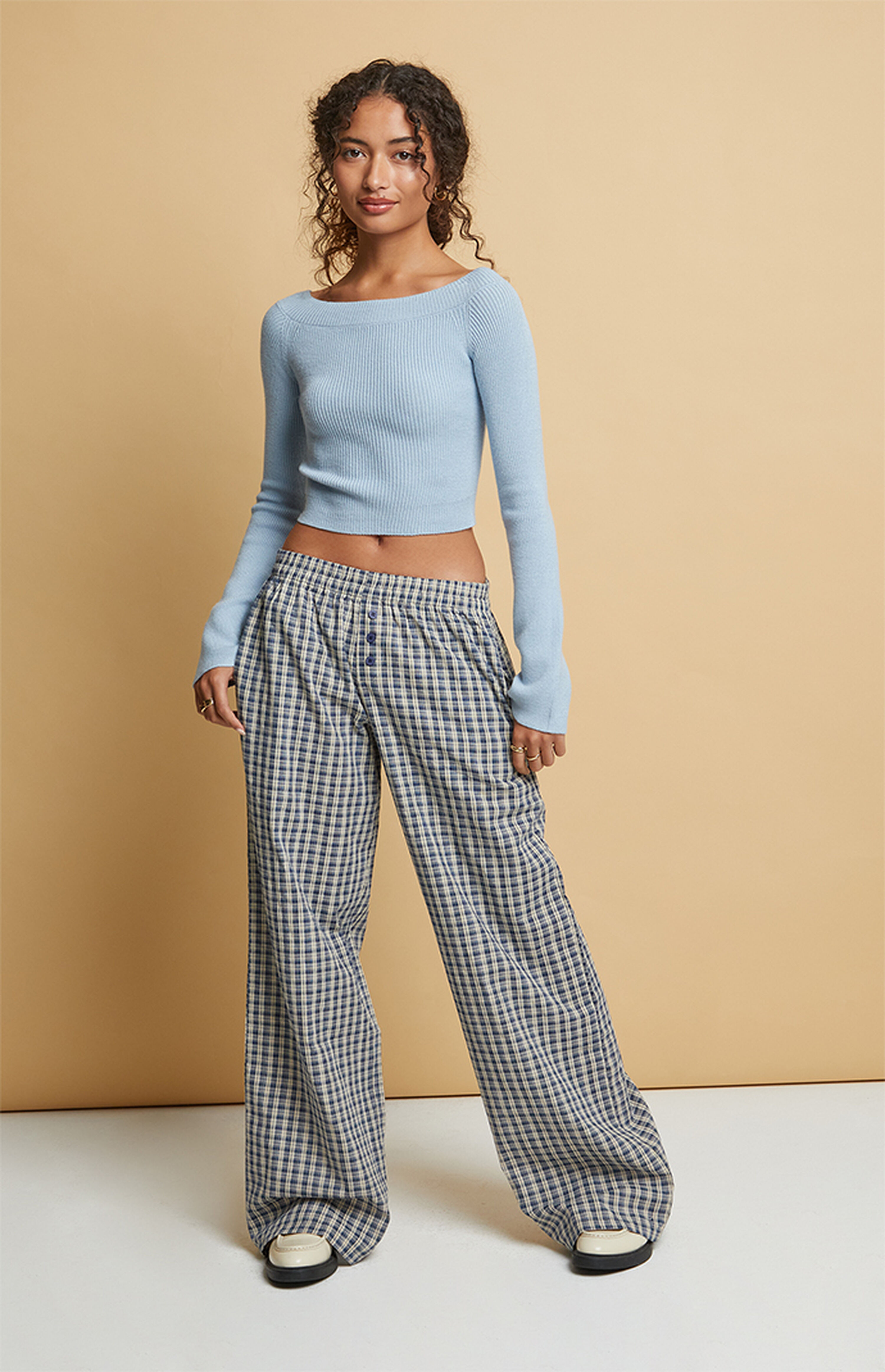 Beverly and Beck Blue Plaid Boxer Pajama Pants | PacSun
