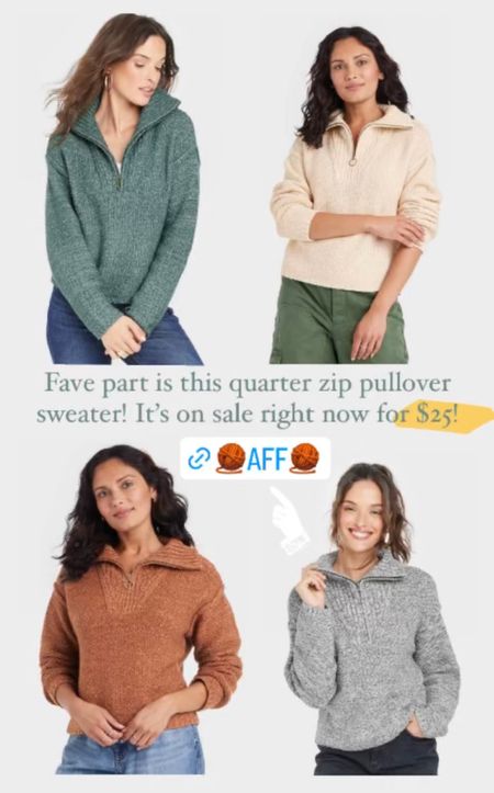 Cutest target pullover on sale for $25 this week! 4 colors, XS-XXL, sweater material, quarter zip, and adorable! Cozy sweater, fall pullover, fall sweater, fall outfit, fall looks

#LTKSeasonal #LTKunder50 #LTKsalealert