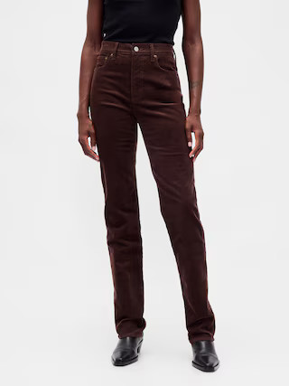 High Rise Corduroy '90s Slim Straight Jeans | Gap (US)
