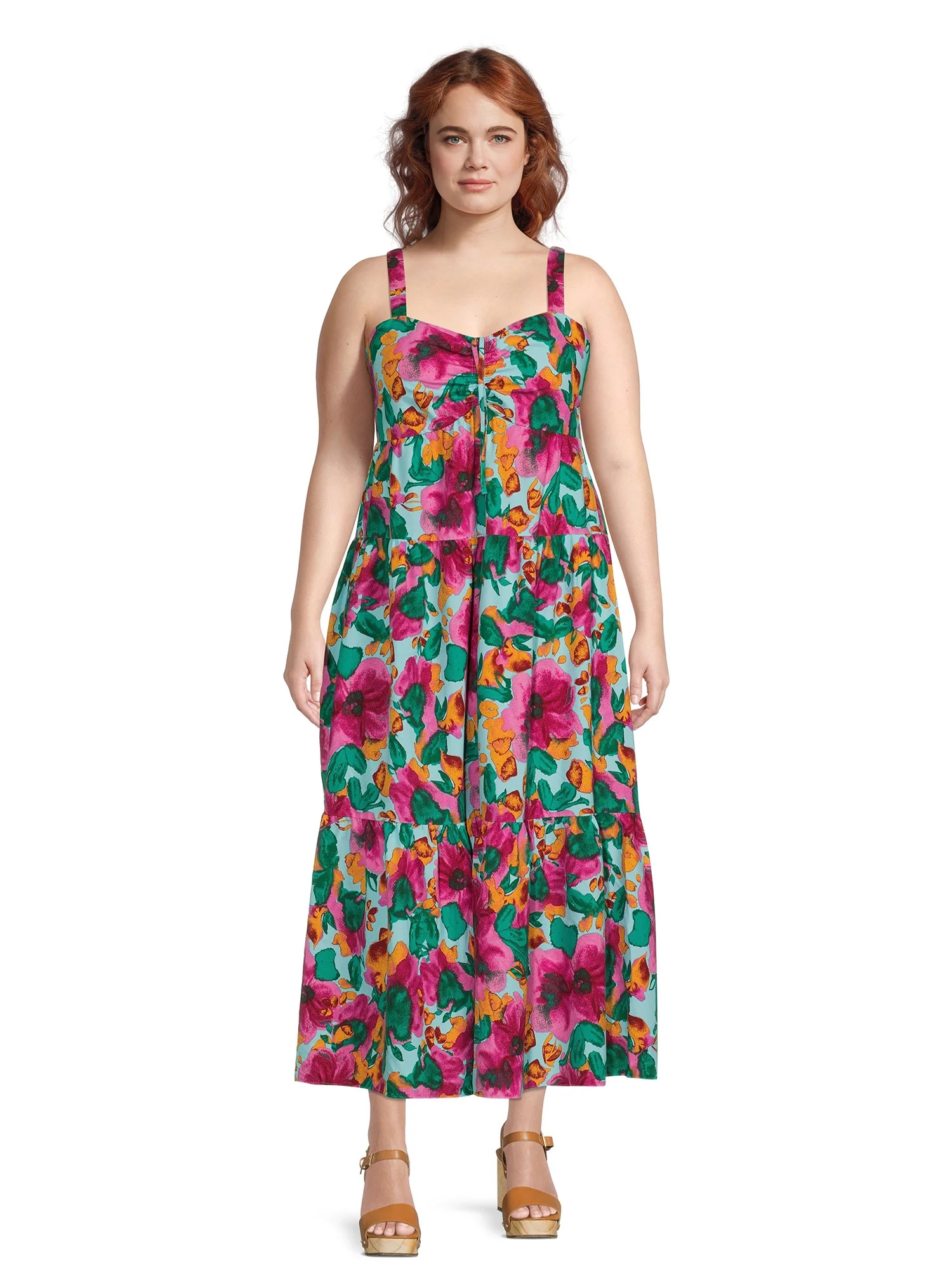 Terra & Sky Women's Plus Size Tiered Maxi Dress | Walmart (US)