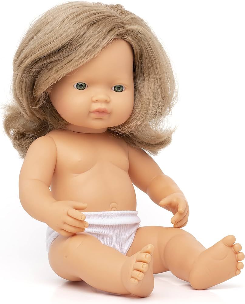 Miniland Doll 15'' Caucasian Girl Dirty Blond (polybag) - Made in Spain, Anatomically Correct, Qu... | Amazon (US)