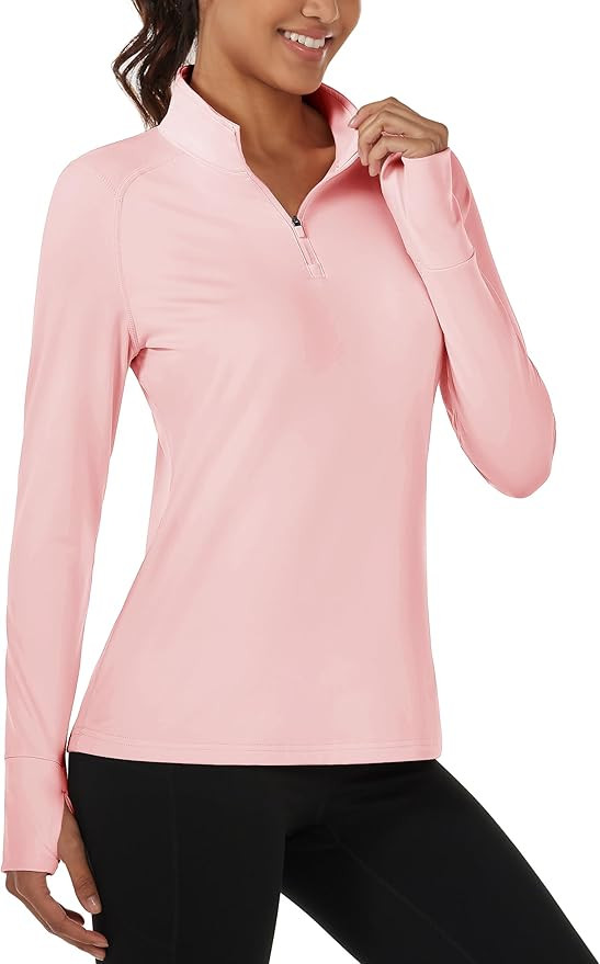 MAGCOMSEN Quarter Zip Pullover Women Fleece Shirt Thermal Long Sleeve Athletic Running Tops Thumb... | Amazon (US)