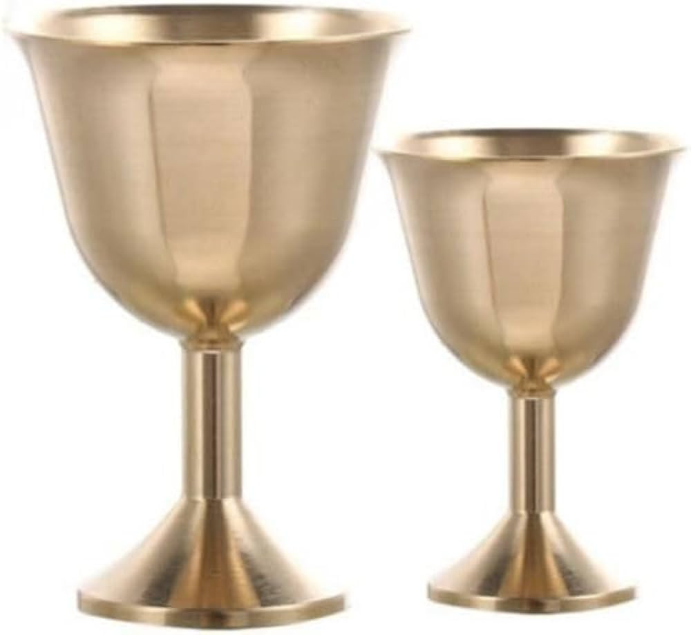 2 Pcs Vintage Metal Wine Glass Mini Chalice Liquor Cups Luxurious Unique Goblet for Home Decor, P... | Amazon (US)