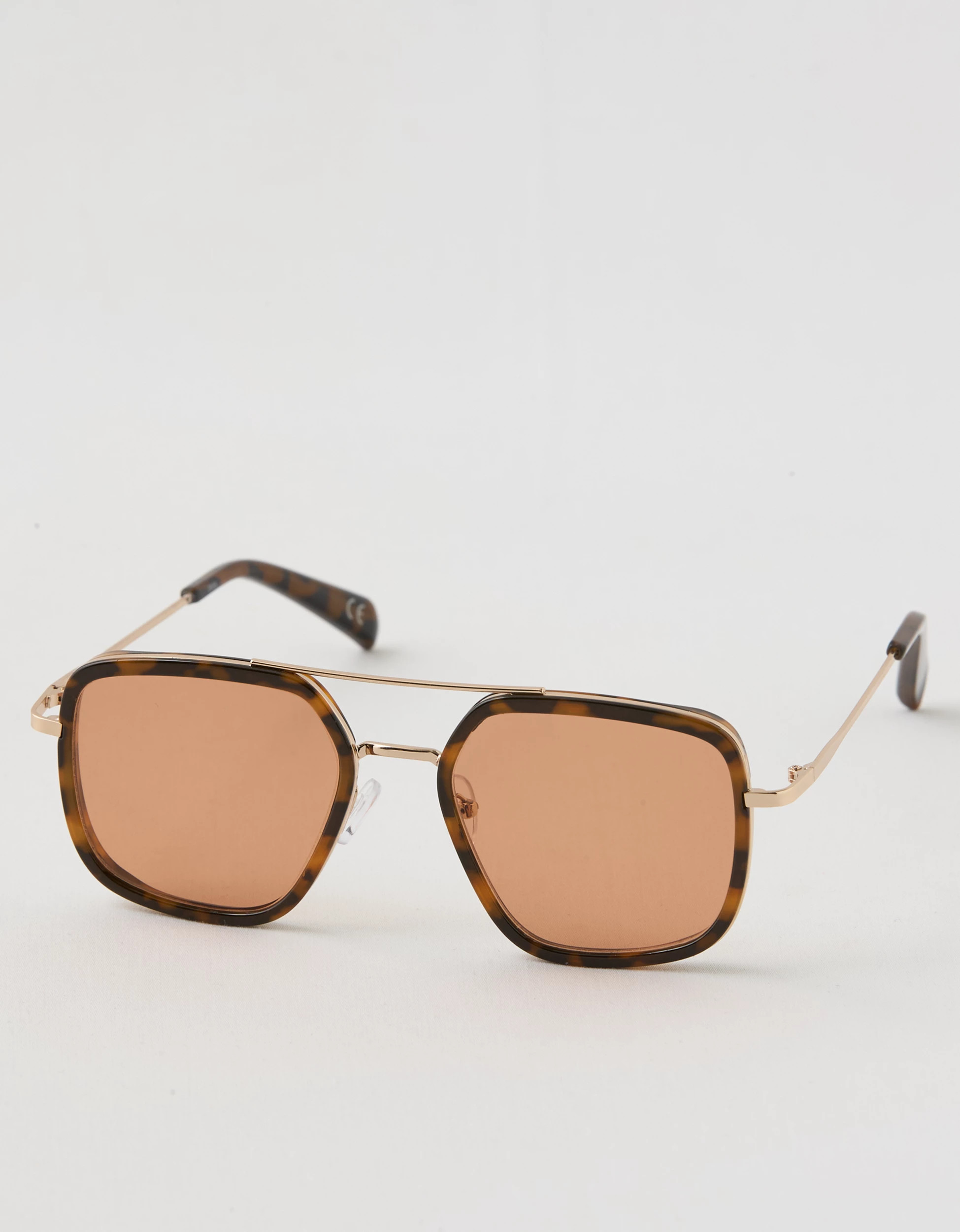 Aerie Metal Double Bridge Square Sunglasses | Aerie