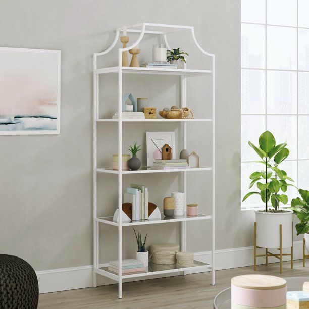 Sauder Anda Norr Modern White 5 Shelf Bookcase, White Finish | Walmart (US)