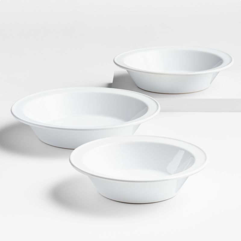 Potluck White Pie Dishes, Set of 3 + Reviews | Crate & Barrel | Crate & Barrel