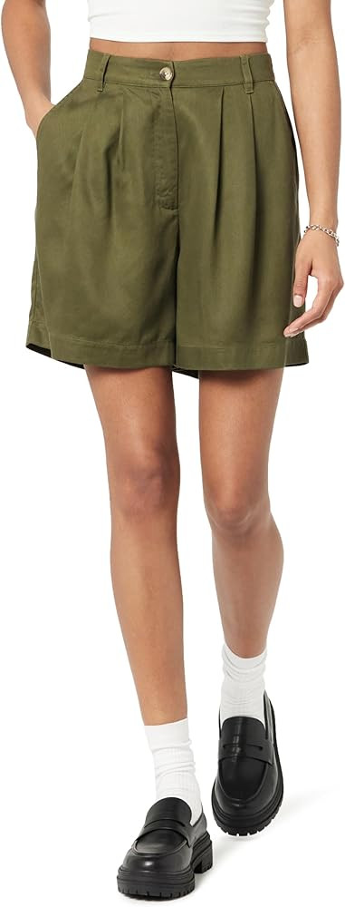 Amazon.com: The Drop Women's Rios Relaxed Pleated Shorts, Stormy Weather, XXL, Plus Size : Clothi... | Amazon (US)