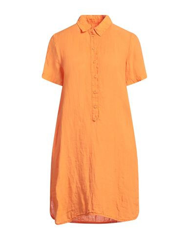 120% Lino Woman Mini dress Orange Size 2 Linen | YOOX (US)