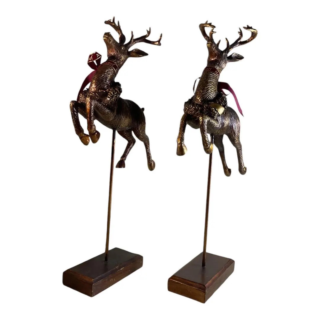 Vintage Victorian Christmas Decor Reindeer Set of 2 - Etsy | Etsy (US)