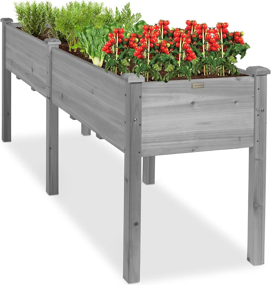 Best Choice Products 72x23x30in Raised Garden Bed, Elevated Wood Planter Box Stand for Backyard, ... | Amazon (US)