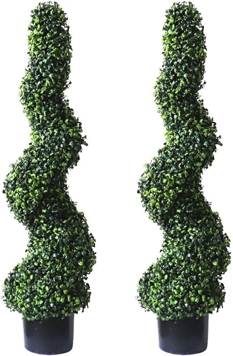 ALL SEASON GREEN 3ft Artificial Spiral Boxwood Topiary Trees Faux Plants Outdoor Front Porch Deco... | Amazon (US)