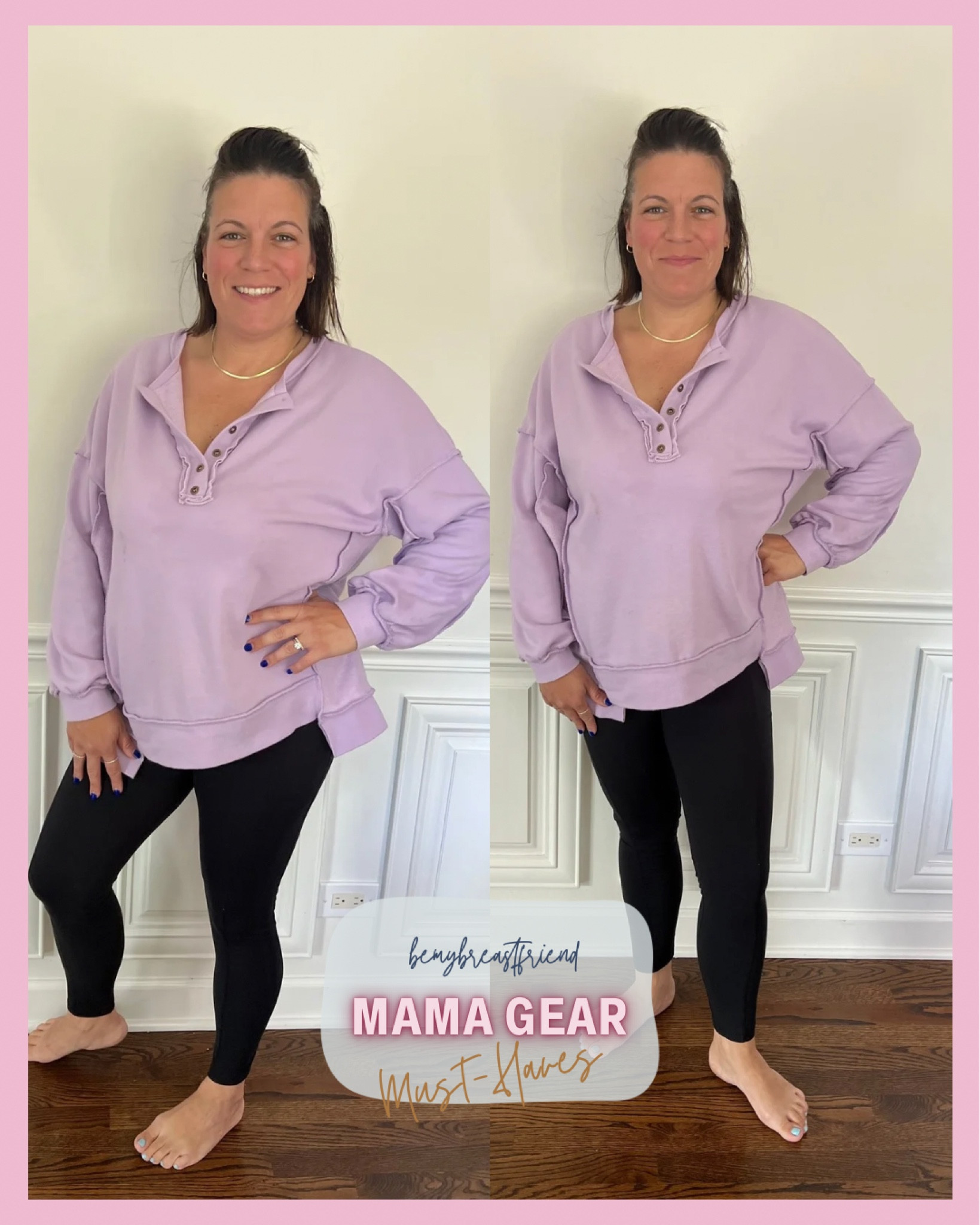 Love this oversized half button down- plenty of room to drop in any mobile pump! 

#LTKBaby #LTKBeauty #LTKBump