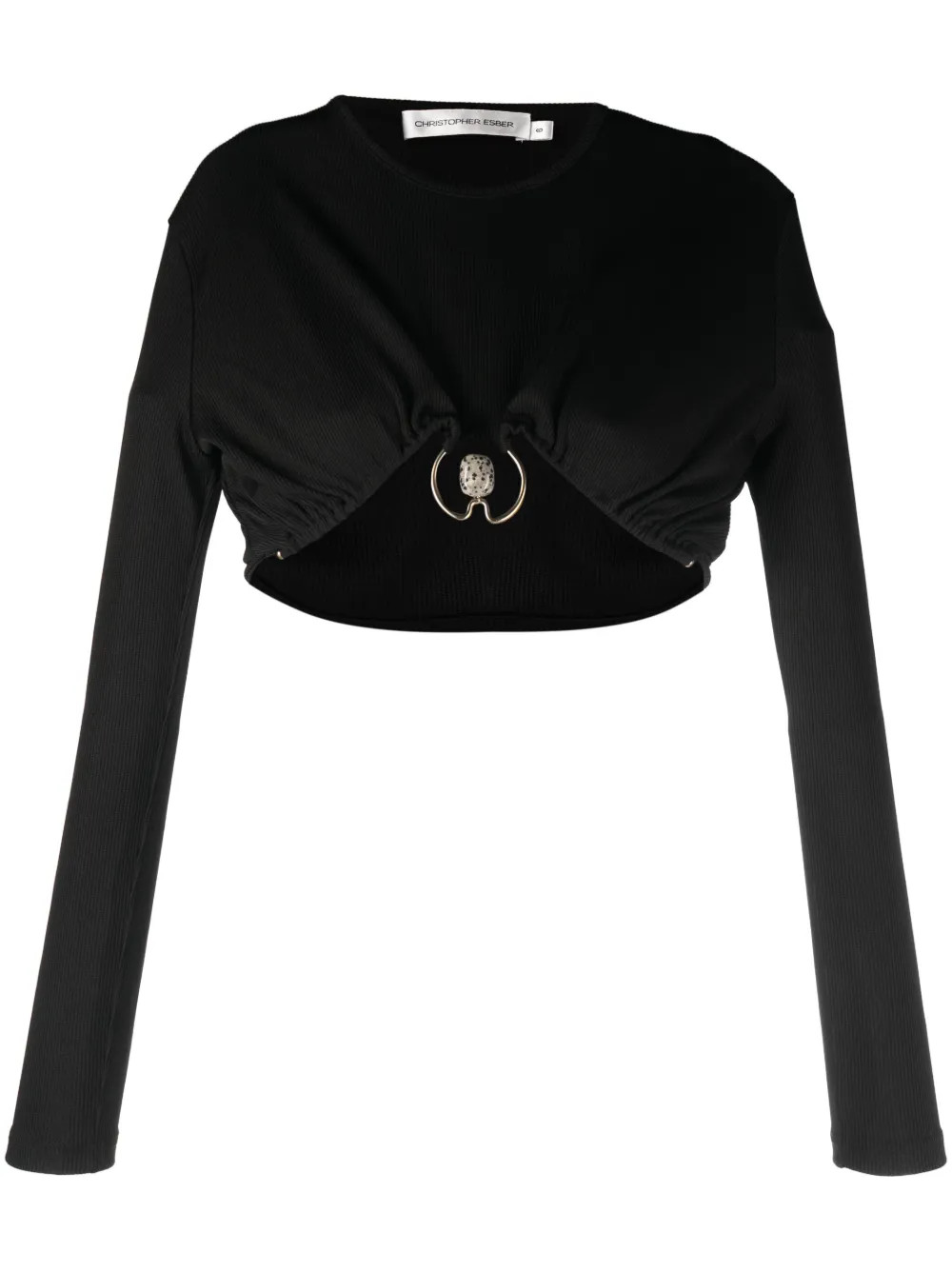 Christopher Esber embellishment-bound ribbed-knit Blouse - Farfetch | Farfetch Global