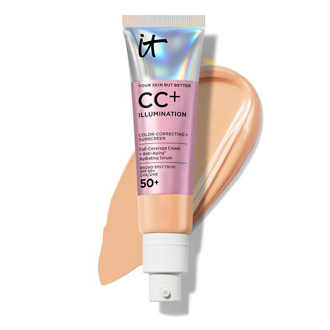 IT Cosmetics CC+ Cream Illumination (Medium) - Radiant Full Coverage Foundation With SPF 50+, Col... | Amazon (US)