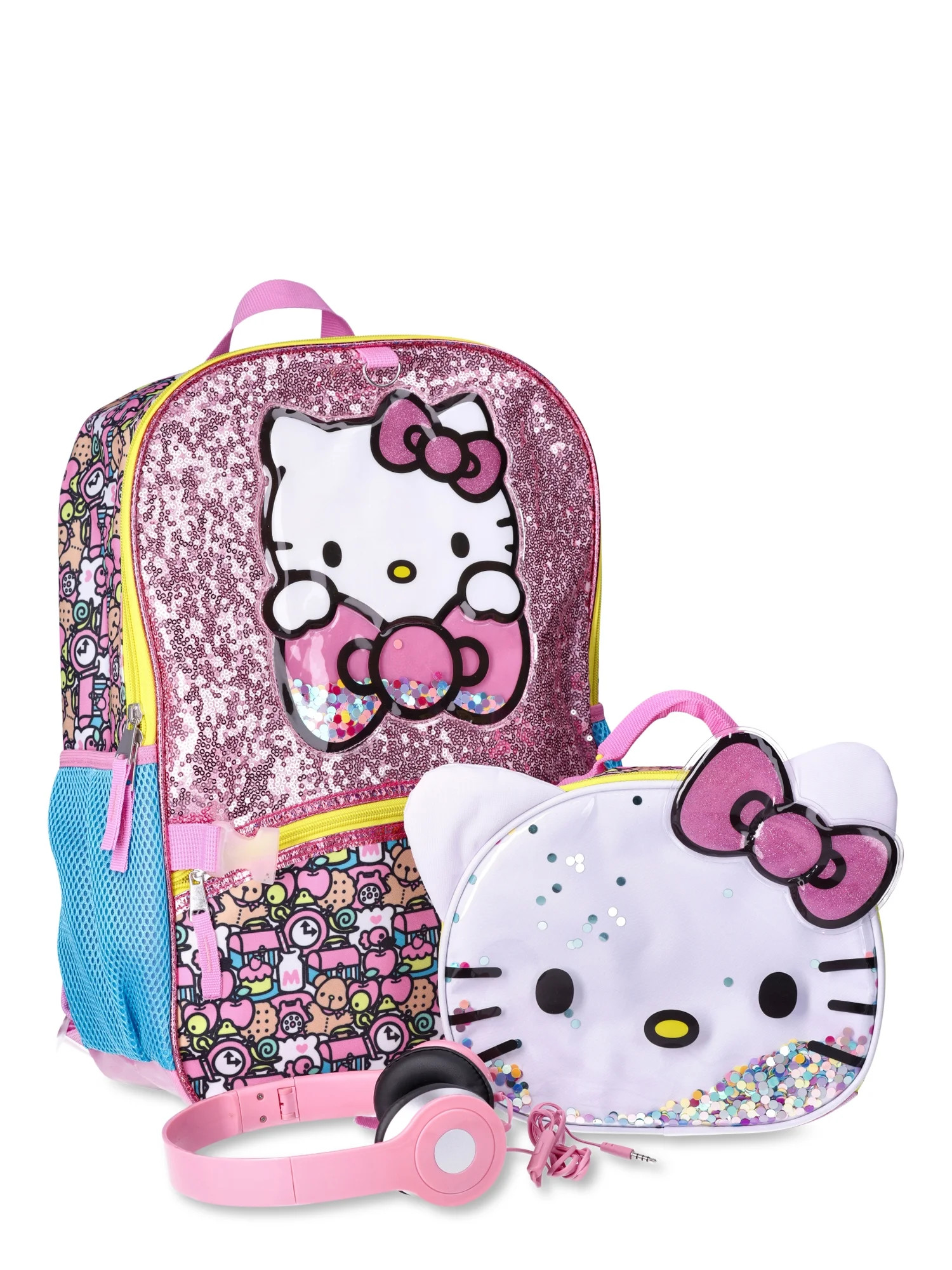 Hello Kitty Bow-Tastic 17" 3-Piece Backpack Set with Lunch Bag, Pink | Walmart (US)