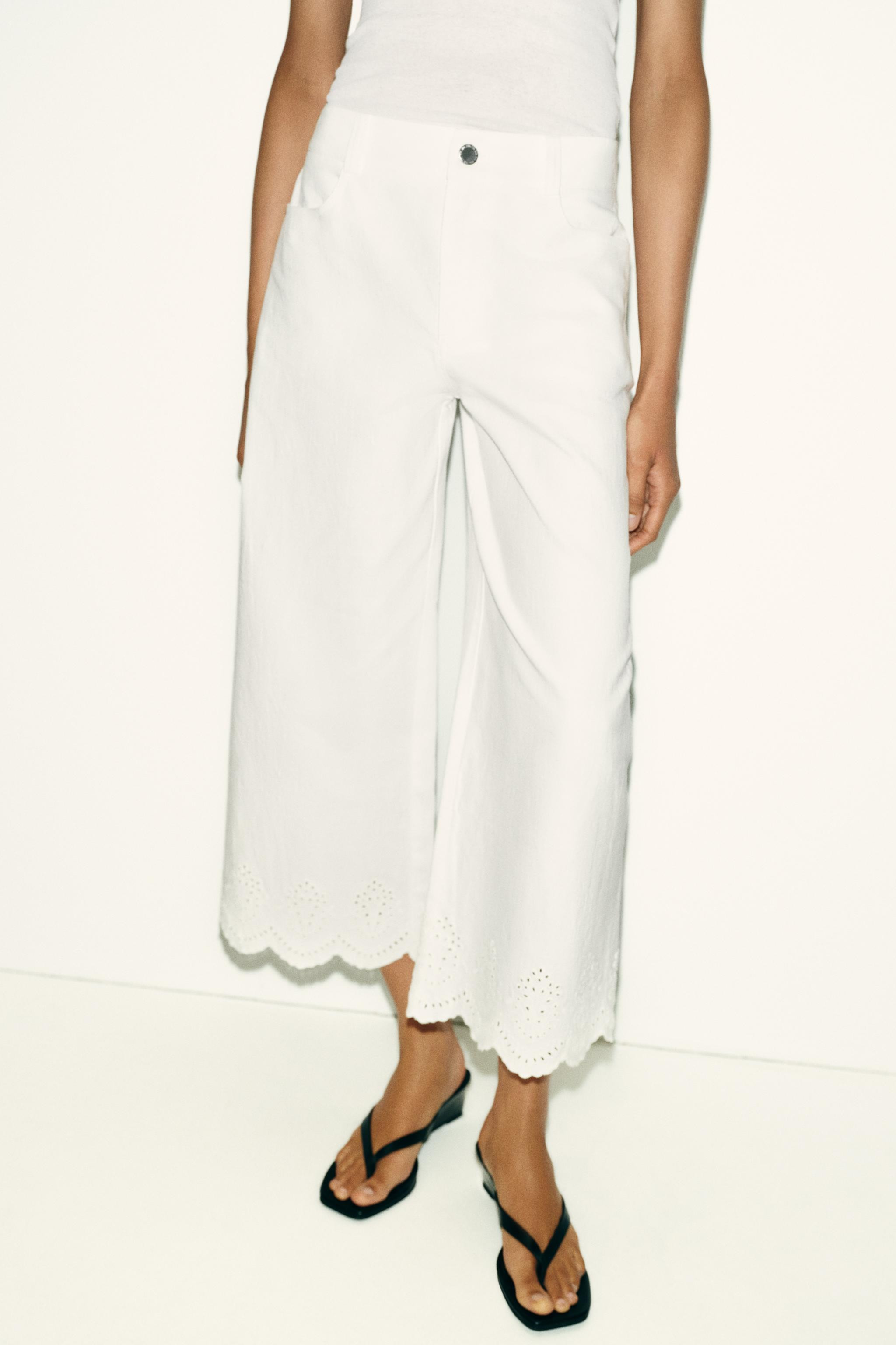 EMBROIDERED EYELET CULOTTES | Zara US