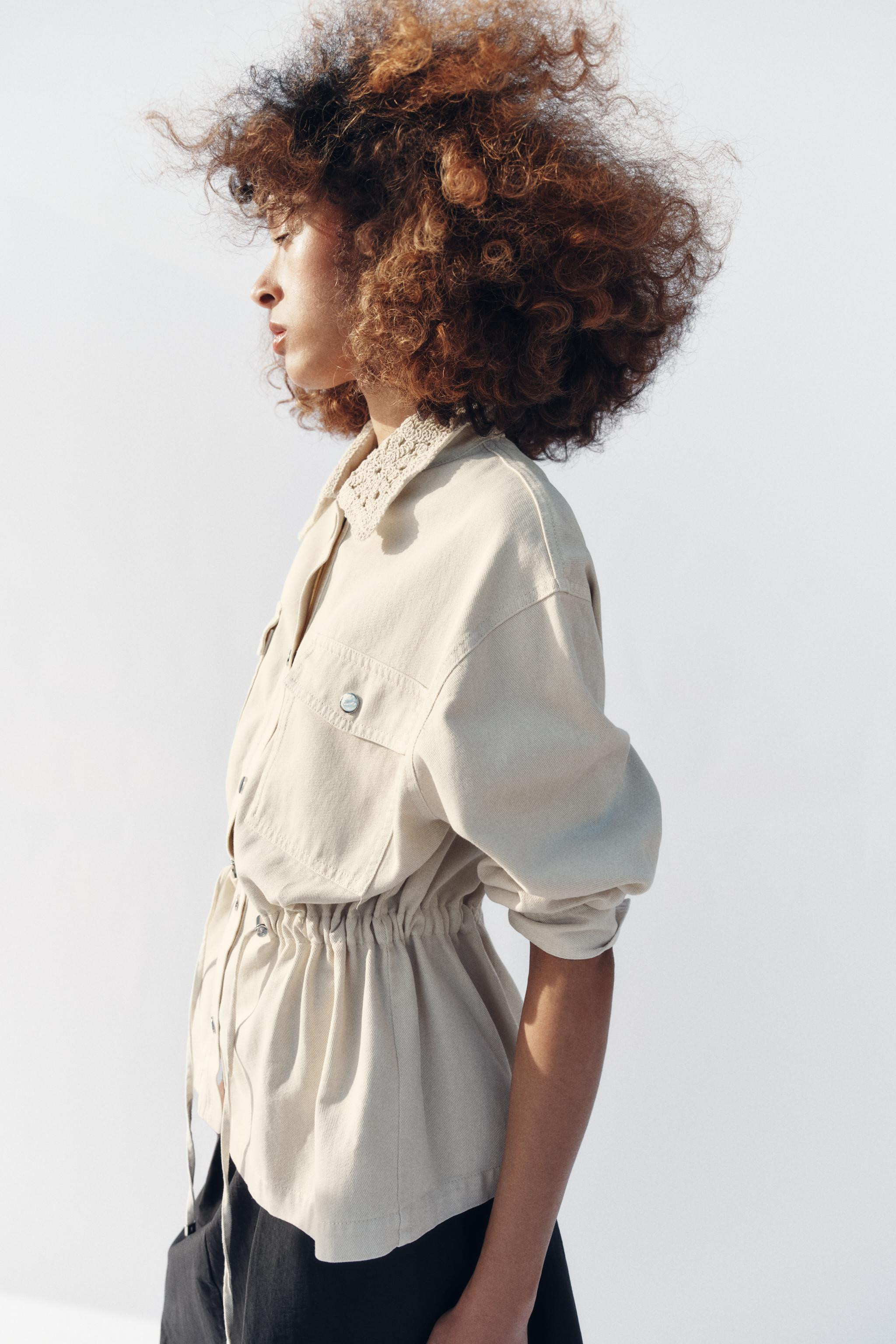 CROCHET LAPEL SAFARI JACKET | Zara US
