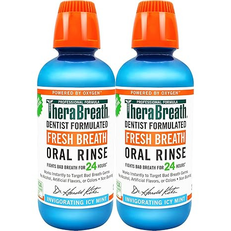 Amazon.com: TheraBreath Fresh Breath Dentist Formulated Oral Rinse, Icy Mint, 16 Ounce (Pack of 2... | Amazon (US)