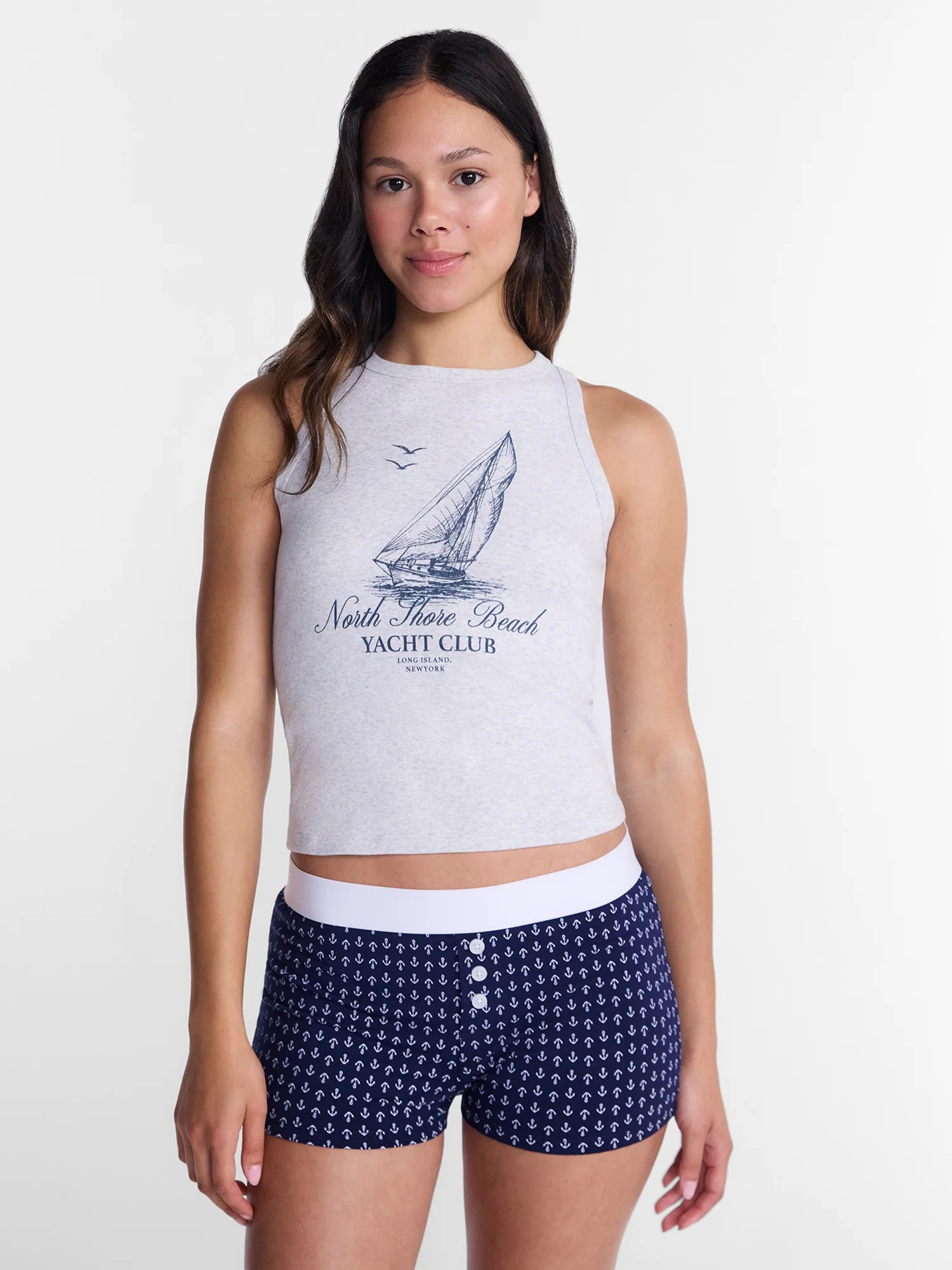 No Boundaries Sleepwear Ribbed Tank Top and Boxers Set from our Cloud Core Collection, 2 Piece, W... | Walmart (US)