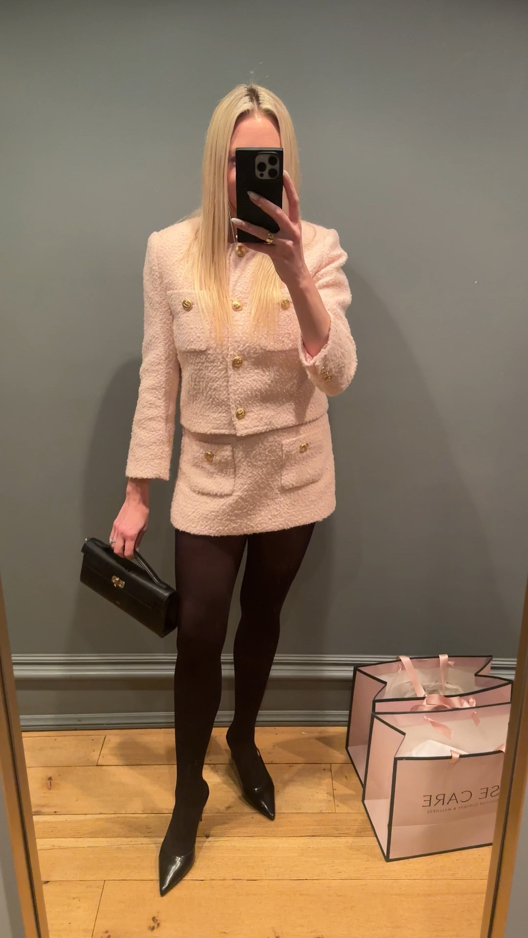 Easter outfit
Chanel inspired outfit
Spring outfit 
Matching set
Black tights
Black handbag
Square iphone case
Black slingback heels
Tony Bianco shoes

#LTKSeasonal #LTKWorkwear #LTKootd