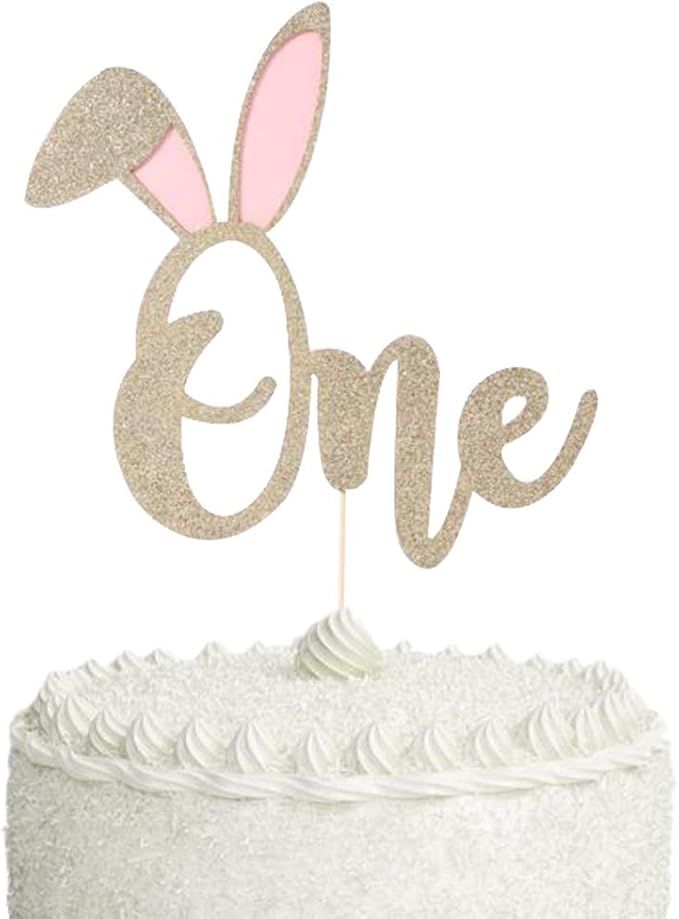 Bunny Birthday Cake Topper Insertion - Beautiful Flag Insertion for Baby' 1St Birthday, Birthday ... | Amazon (US)