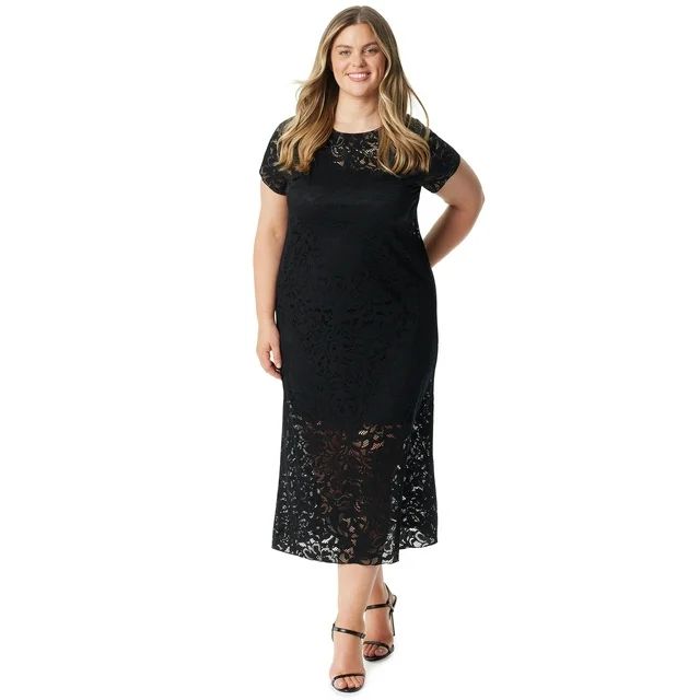 Jessica Simpson Women's Plus Size Genesis Textured Knit Dress | Walmart (US)