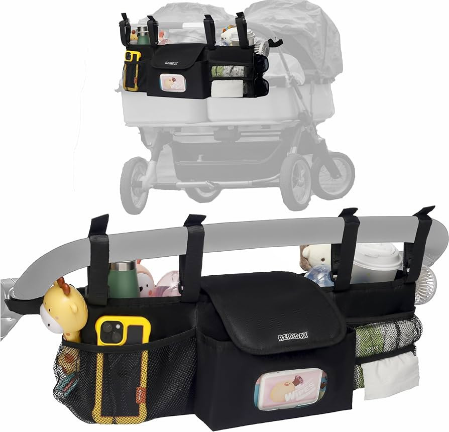 Double Stroller Organizer Compatible with BOB Duallie and Baby Jogger City Mini GT2 Double Stroll... | Amazon (US)