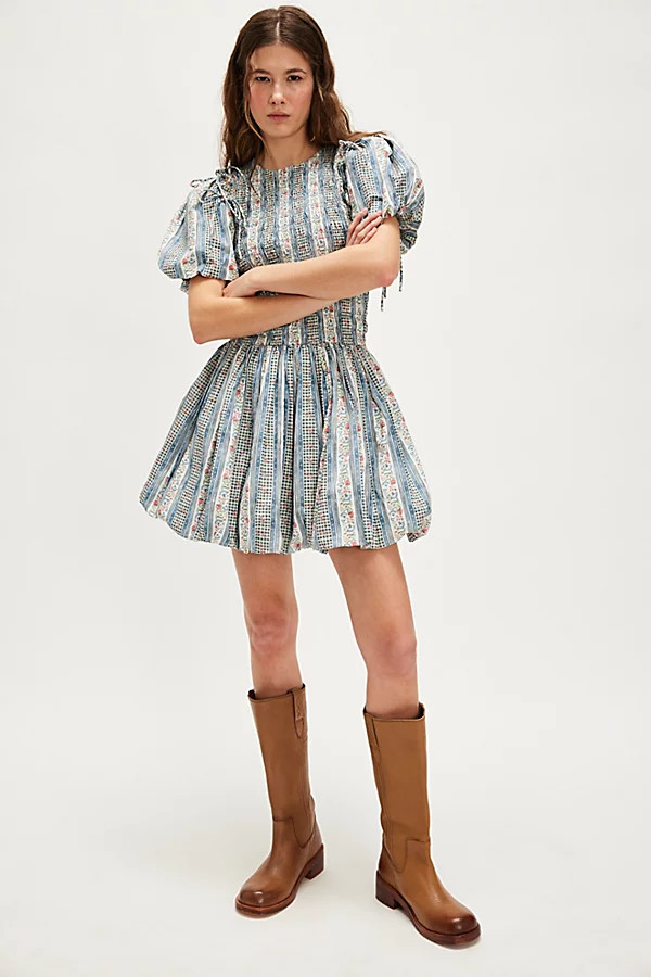 Damson Madder Becca Bubble Mini Dress | Free People (Global - UK&FR Excluded)