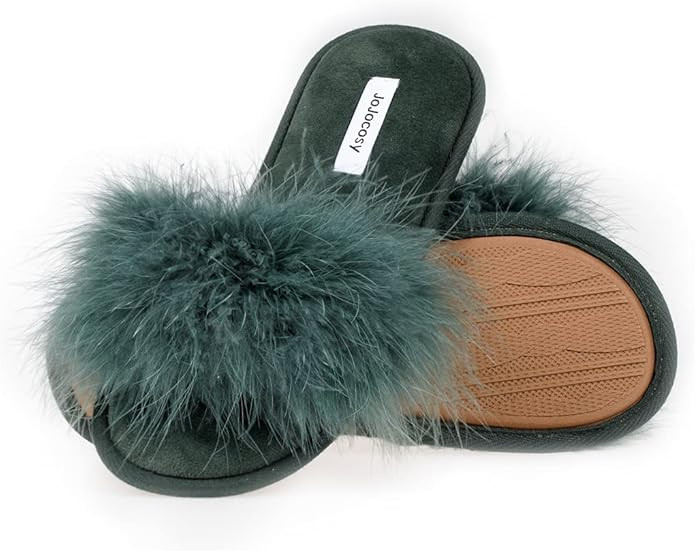 Extreme Plush Lady’s Sexy Slip-on Comfortable Slippers Women’s Fluffy Indoor Open-toe Scuff | Amazon (US)