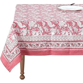 CPC Tablecloth 100% Cotton 70x118 Inch Indian Block Print Rectangle Table Cover, Table Cloth for ... | Amazon (US)