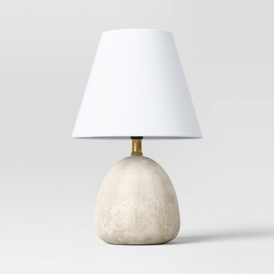 Faux Wood Mini Table Lamp White - Threshold™: Modern Lighting, ETL Listed, No Assembly Required | Target