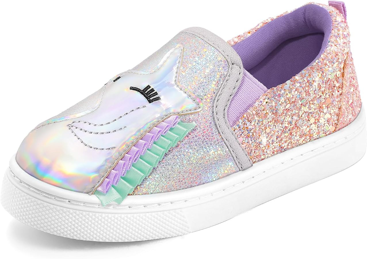 K KomForme Toddler Girls Boys Shoes Little Kids Slip on Canvas Sneakers for Running/Walking | Amazon (US)