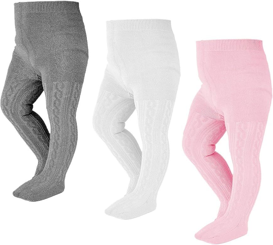 Epeius Baby Girl Tights Thick Cable Knit Leggings Stockings Cotton Pantyhose for Newborn Infant Todd | Amazon (US)