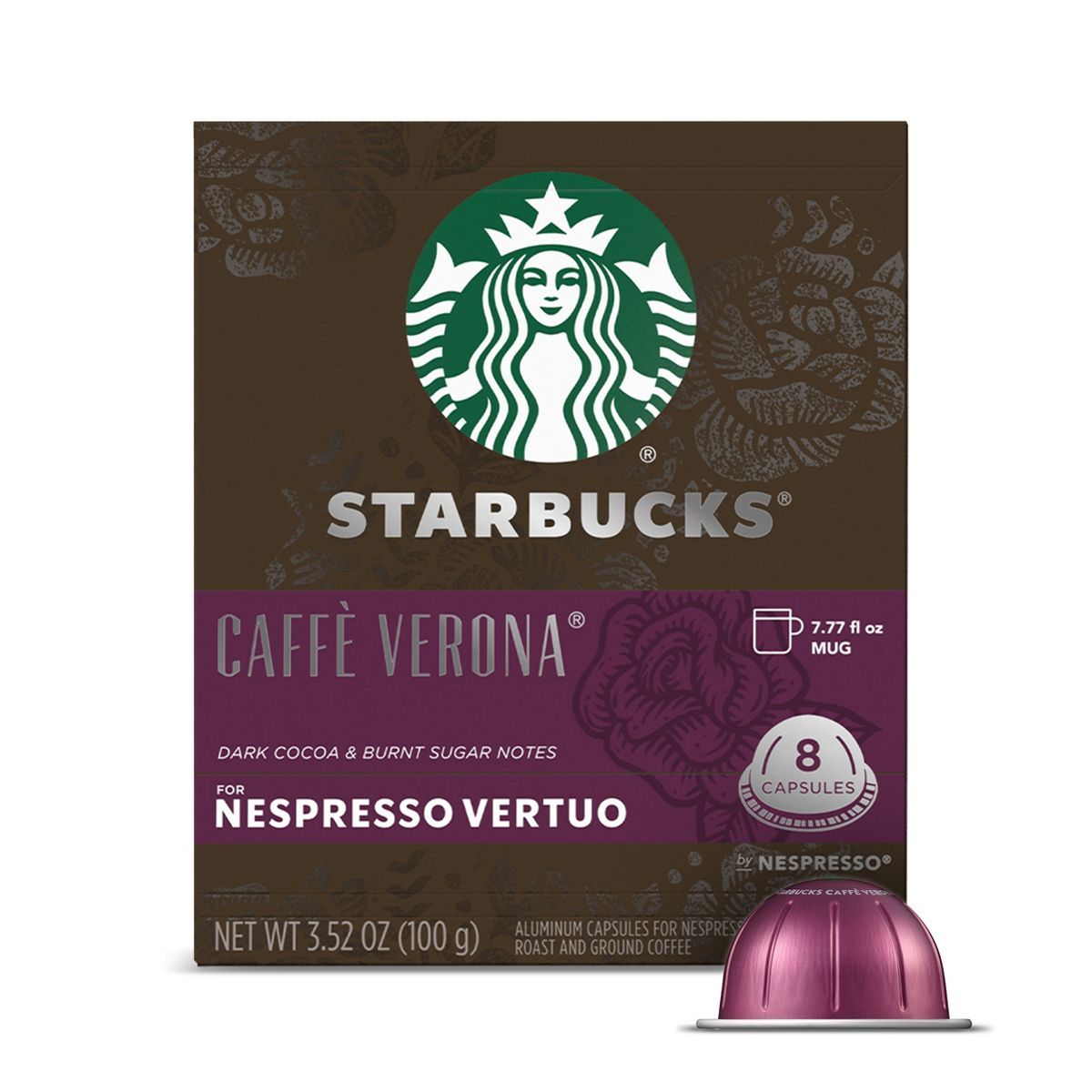 Starbucks Coffee Capsules for Nespresso Vertuo Machines — Dark Roast Caffe Verona — 1 box (8 ... | Target