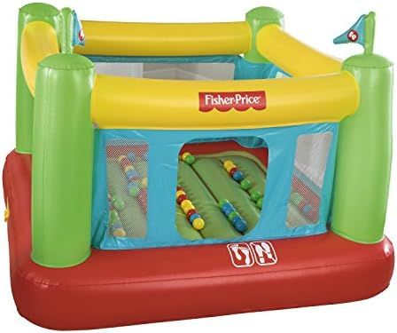 Fisher-Price 93532E Bouncesational Bouncer - Inflatable Bounce House, Green, Yellow, Red, Blue | Amazon (US)