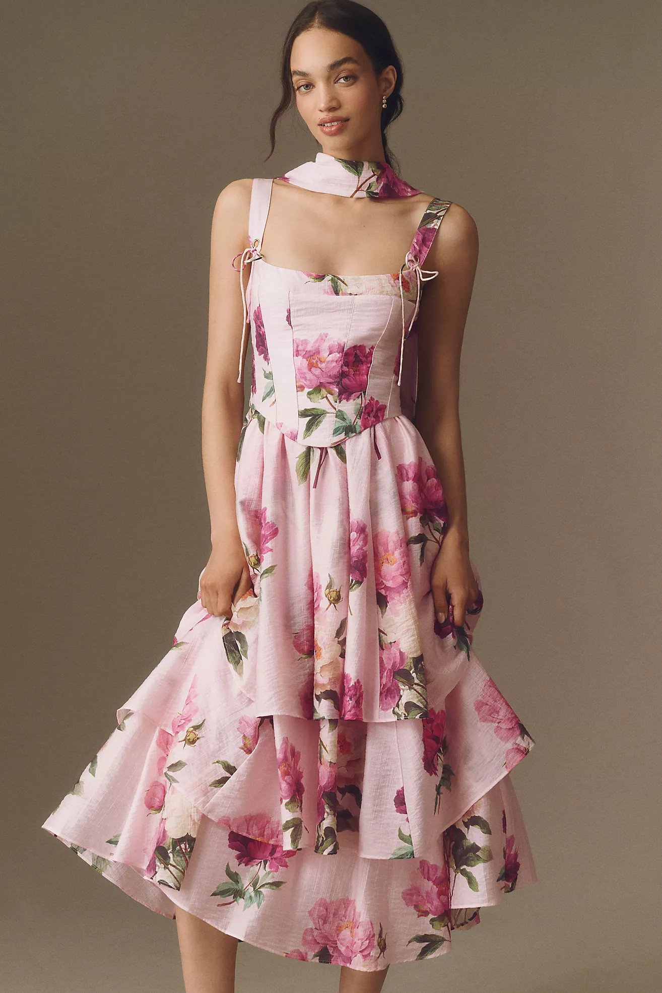 BHLDN Bustier Tiered Maxi Dress | Anthropologie (US)