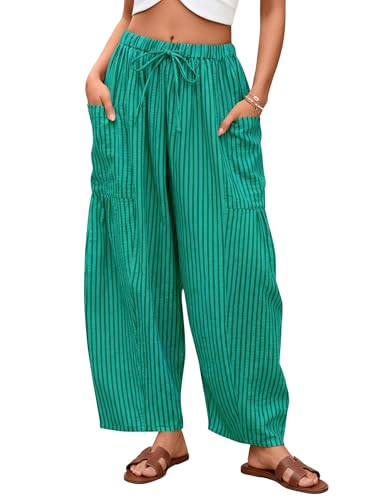 ZESICA Women’s Summer Wide Leg Palazzo Harem Pants 2026 Boho Loose Flowy Beach Pant Casual Barr... | Amazon (US)