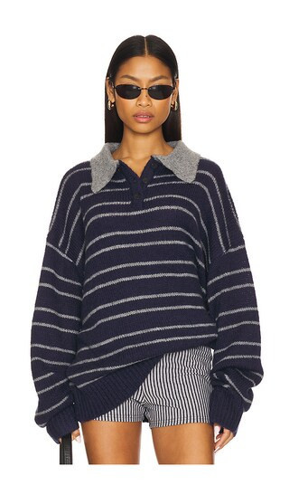 LIONESS Rising Sun Jersey in Navy. - size M-L | Revolve Clothing (Global)