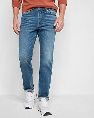 Conscious Edit Slim Straight Medium Wash Ultra Hyper Stretch Jeans | Express