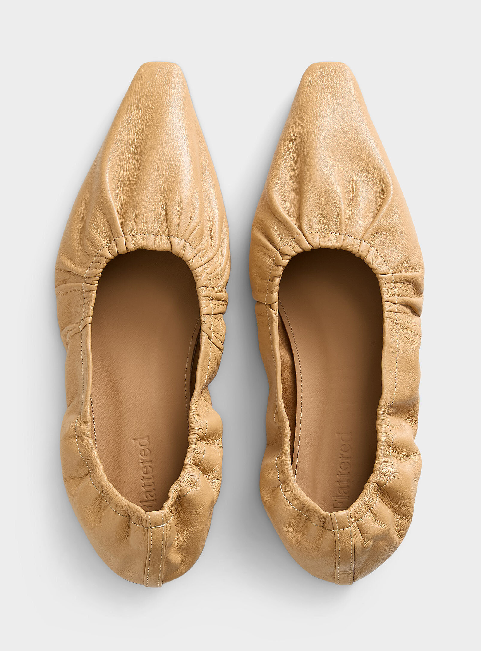Isa draped leather ballet flatsWomen | Simons
