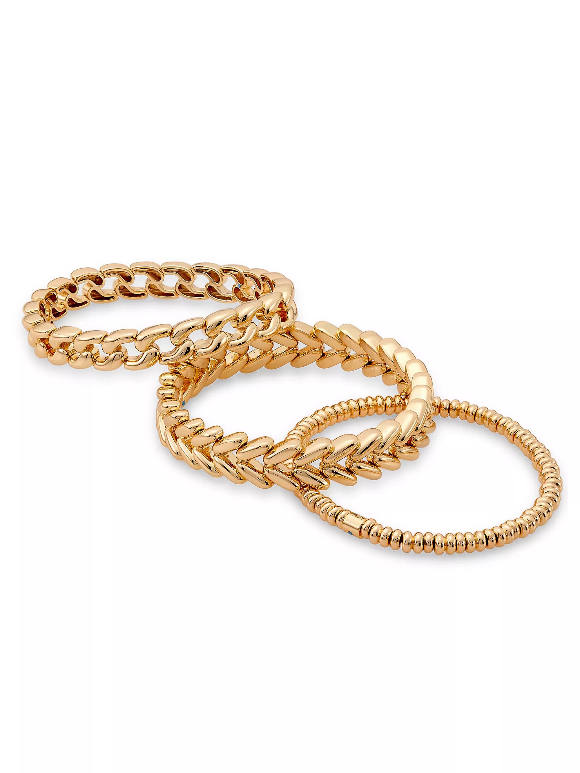 Golden Age 3-Piece Goldtone Stretch Bracelet Set | Saks Fifth Avenue
