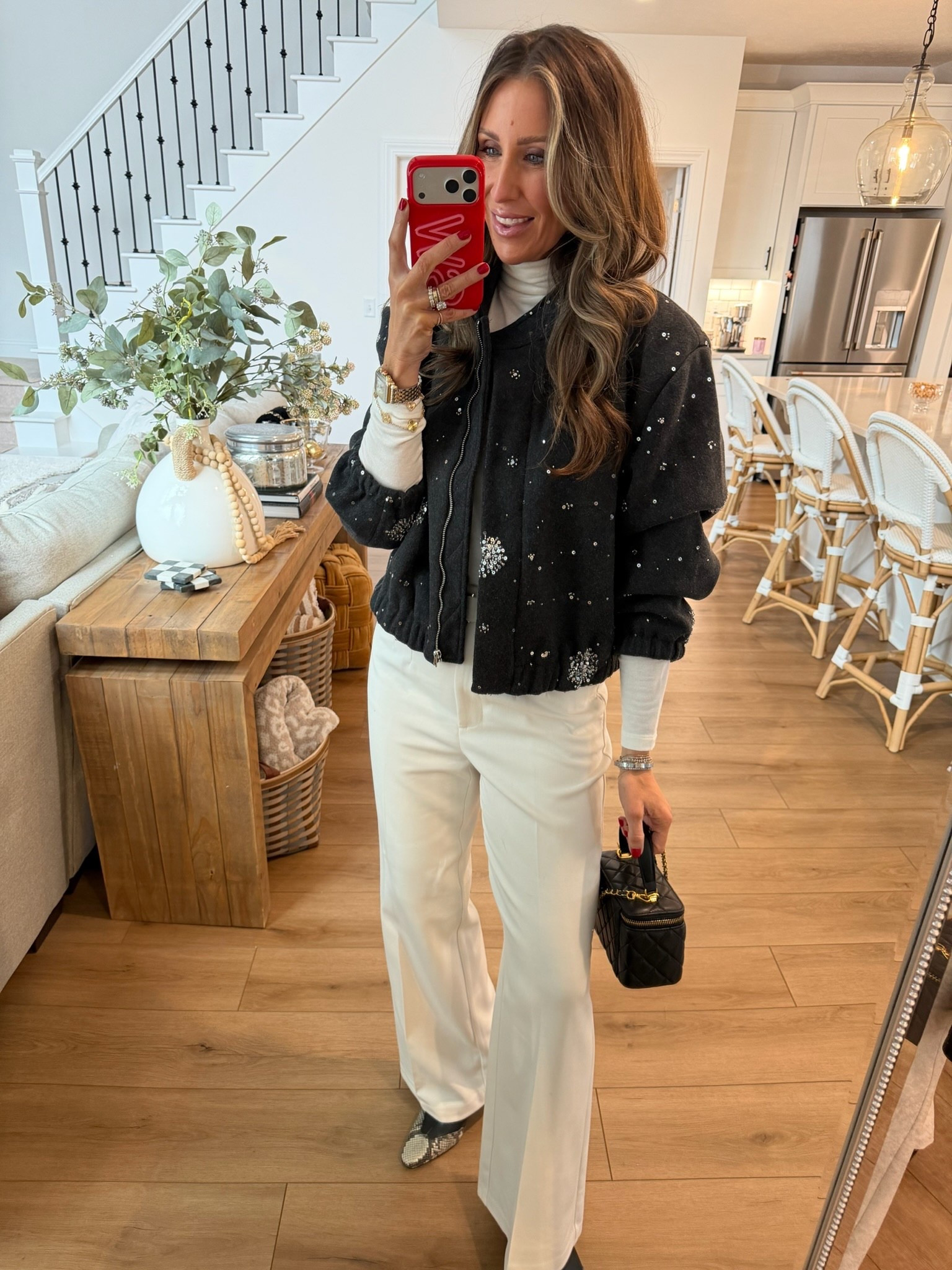 Winter outfit inspo, date night outfit, workwear, office outfit, trousers, embellished jacket, themominstyle 

#LTKWorkwear #LTKSeasonal #LTKootd