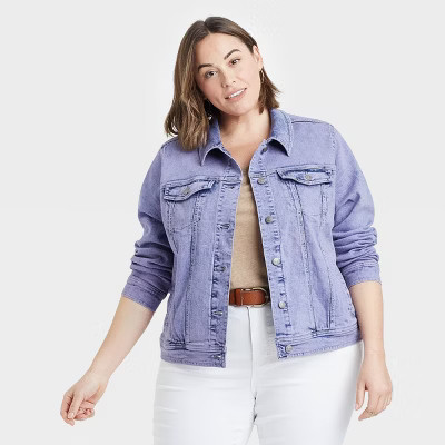 Women's Plus Size Denim Jacket - Ava & Viv™ | Target