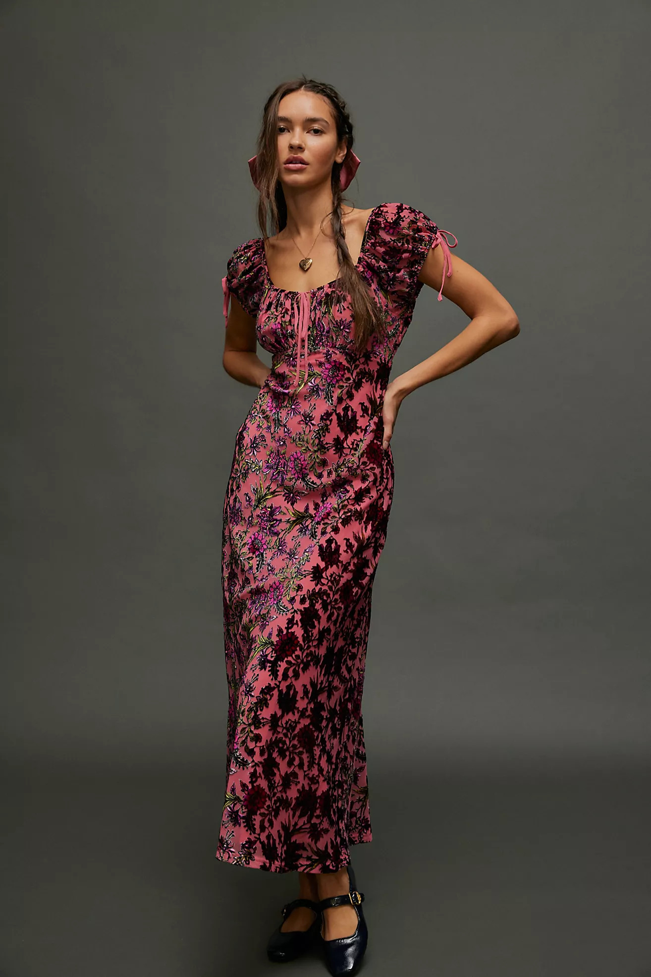 Fawna Floral Burnout Midi Dress | Free People (Global - UK&FR Excluded)