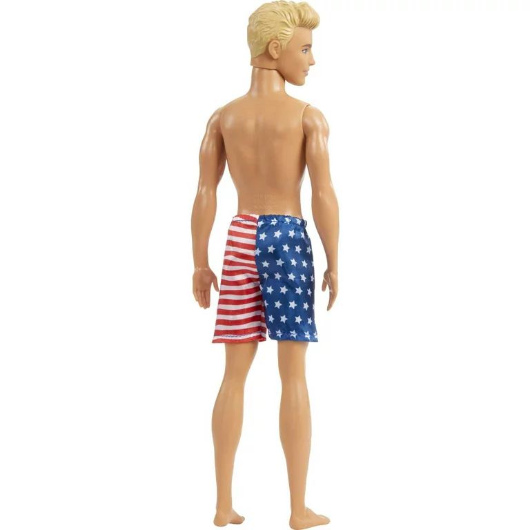 Barbie Ken Beach Doll in Stars and Stripes Flag Board Shorts Swimsuit - Walmart.com | Walmart (US)